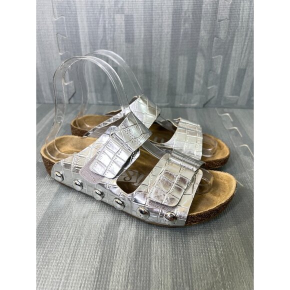 Sam & Libby Studded Slide Sandals – Women’s 5 Silver - Picture 4 of 10